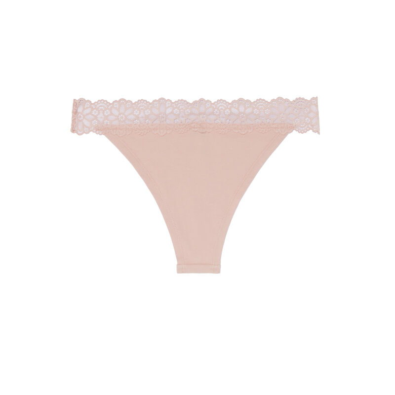 braguita brasileña con encaje elástico - rosa braguita brasileña con encaje elástico - rosa;
