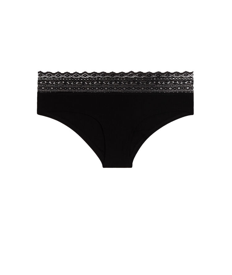 Braguita culotte de algodón lisa waistiz negro.