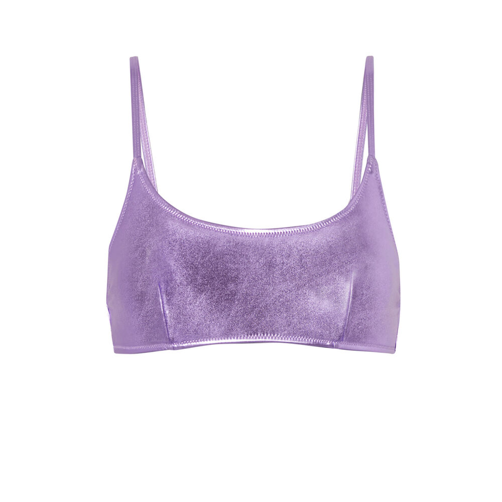 Parte de arriba de bikini sujetador con efecto metalizado - violeta violeta.