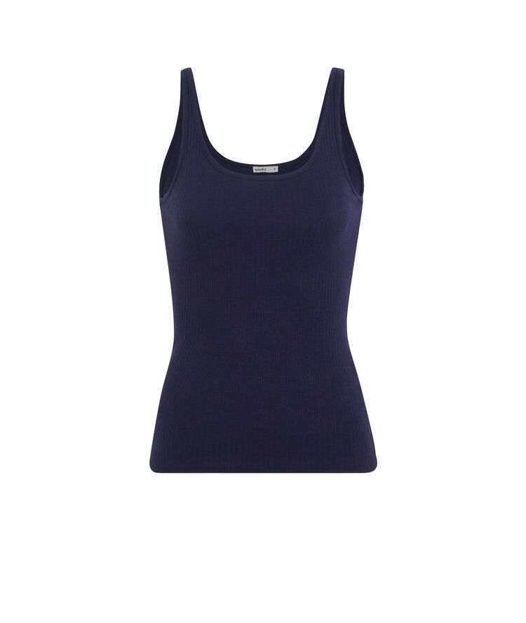 Top débardeur en jersey uni debidiz bleu marine.