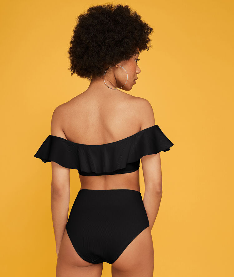 Top de bikni de hombros descubiertos sabliz, negro noir.
