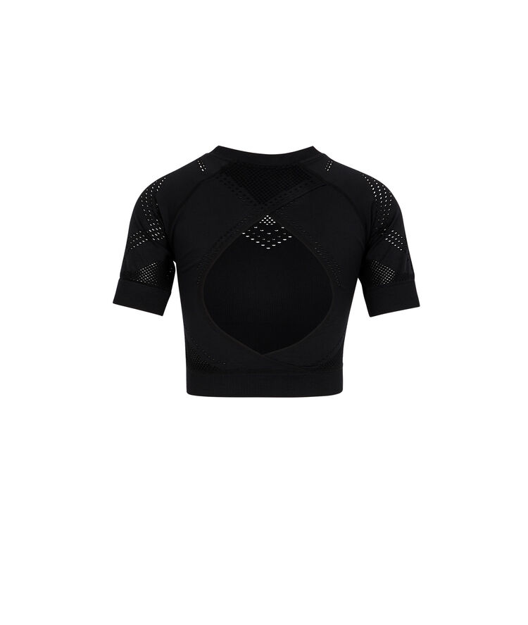 Crop top deportivo con costuras herosportiz negro.