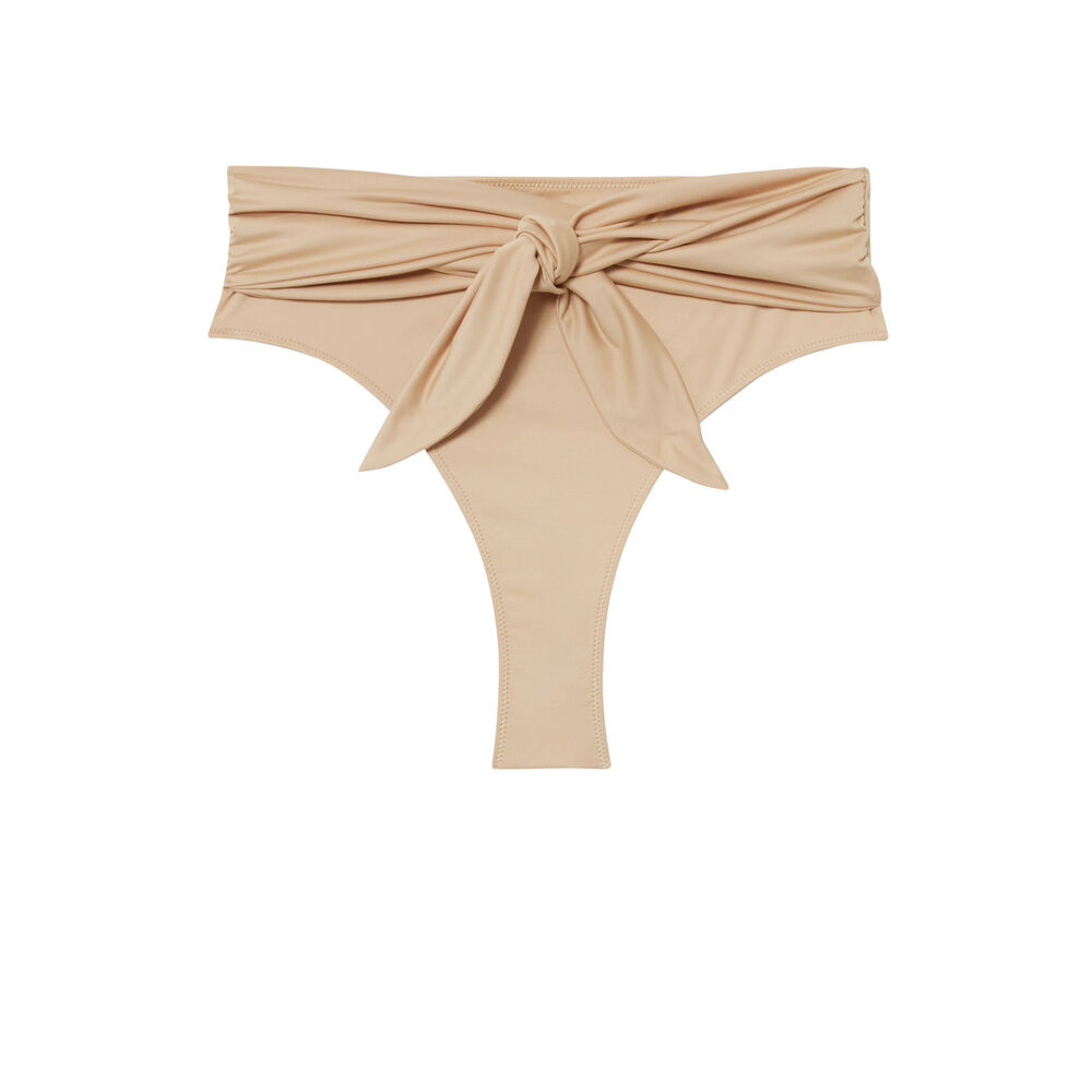 Parte de abajo de bikini anudado con forma de pañuelo x romy - beige beige.