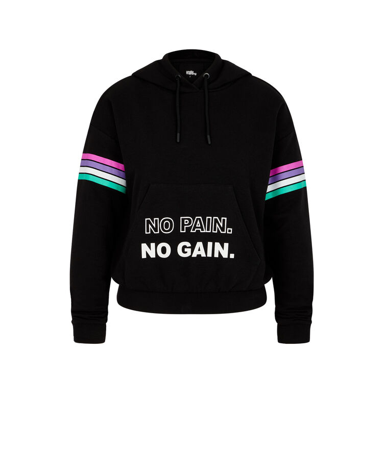Sudadera deportiva con capucha polasportiz negro.