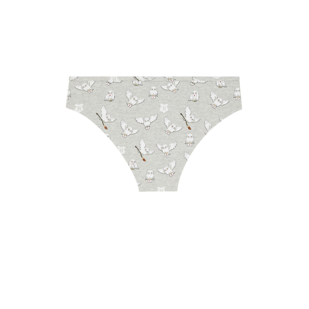 Braguita culotte harry potter con motivo de hedwig - gris gris.