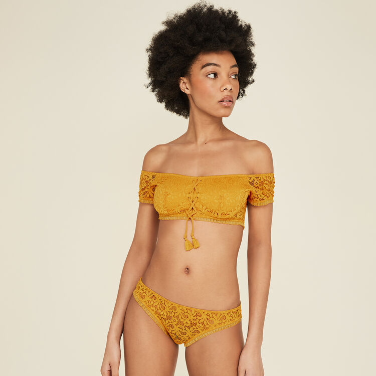 Sujetador sin tirantes ocre dorothiz yellow.