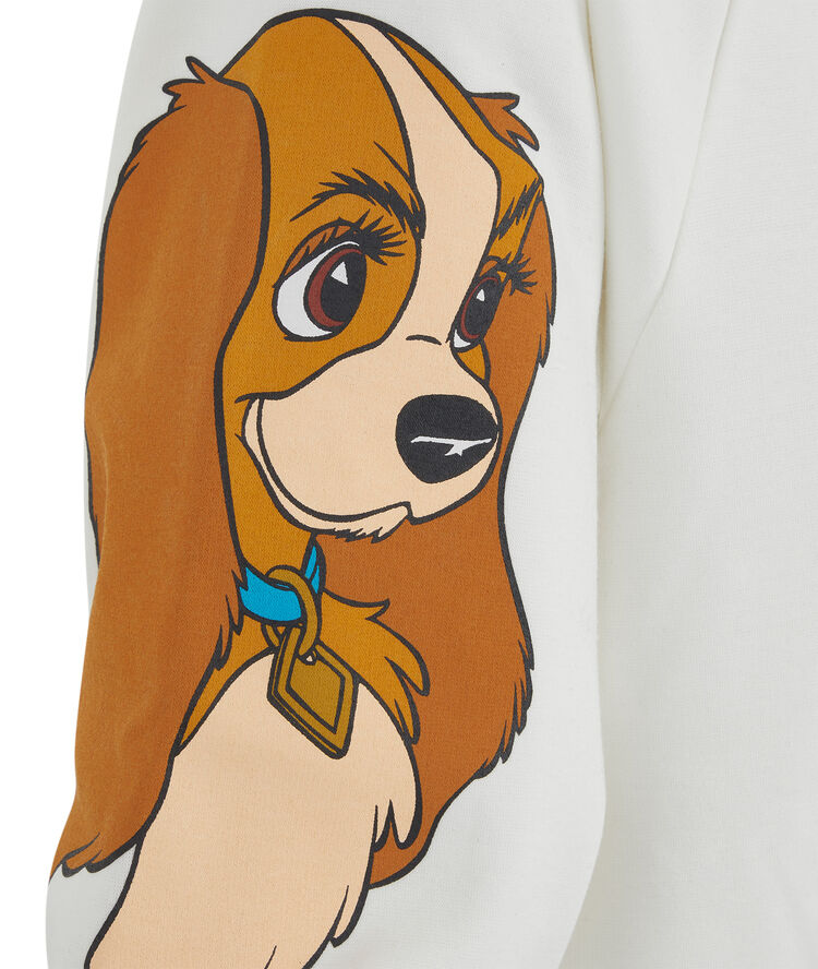 Sudadera de cuello redondo con estampado de reina teamladiz crudo.