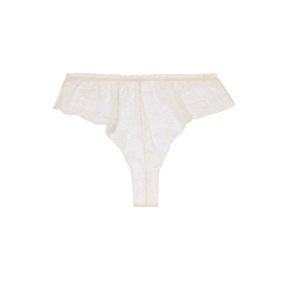 Braguita culotte de talle alto de encaje fino - crudo crudo.