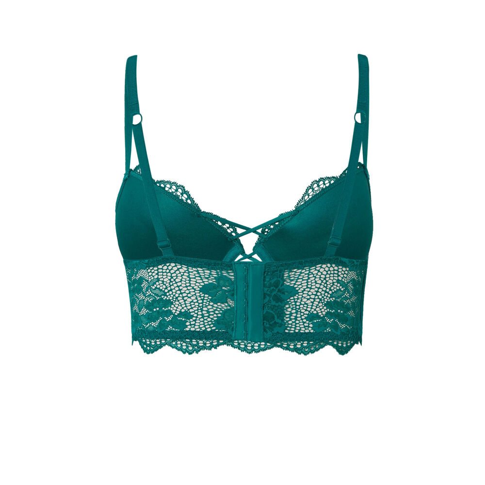 Sujetador corpiño push-up con escote entrelazado - verde verde.