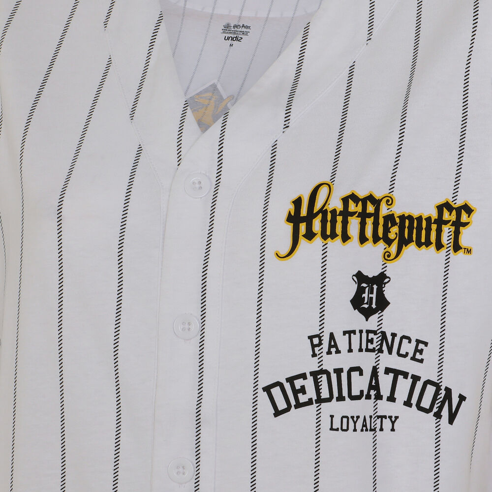 Camiseta larga a rayas hufflepuff - blanco blanco.