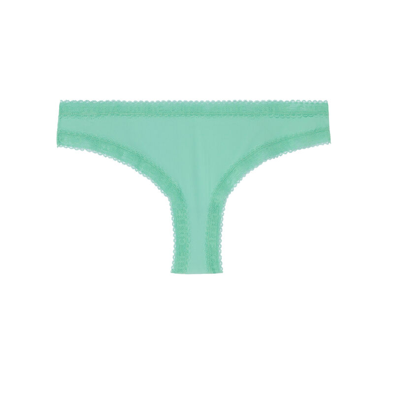 Braguita de microfibra con detalles de encaje - verde Braguita de microfibra con detalles de encaje - verde;