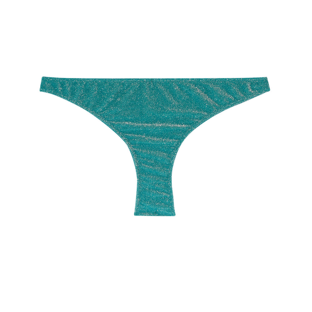 Parte de abajo de bikini braguita con lentejuelas - verde verde.