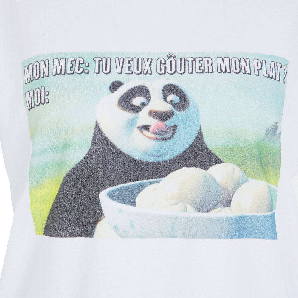 Top de manga corta kung fu panda - blanco blanco.