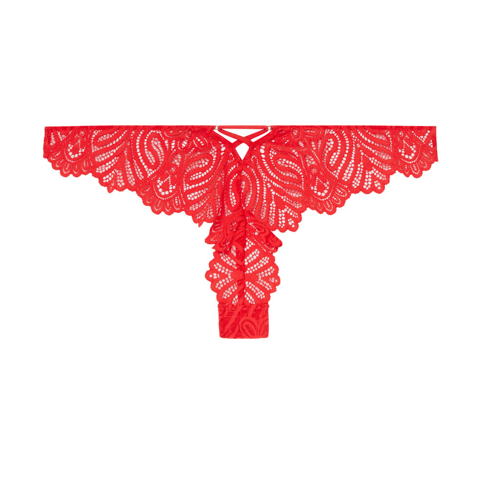 Braguita brasileña con detalles de lazos - roja rojo.