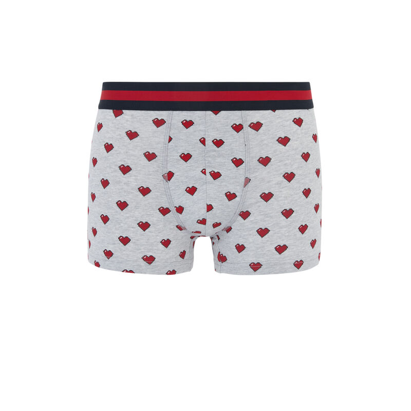 Bóxer de algodón con estampado de corazones espgrandegueuliz gris.