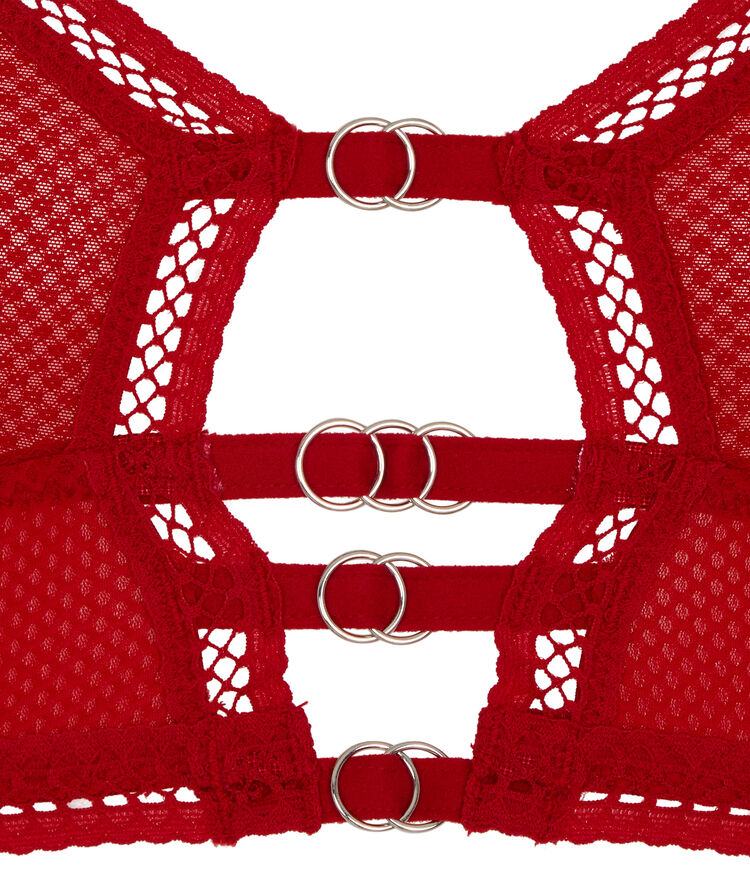 Sujetador triángulo de rejilla - rojo rojo.