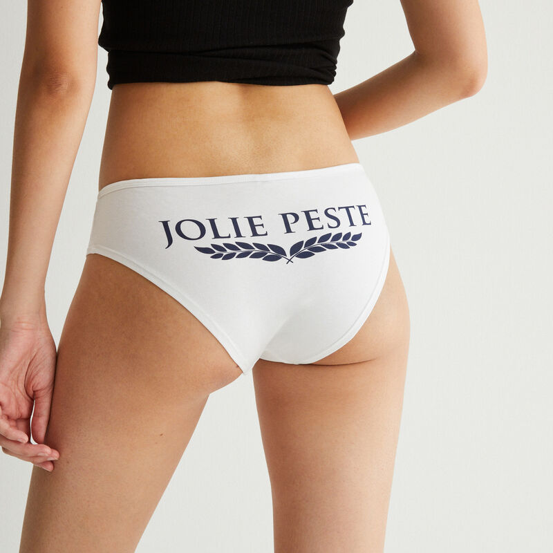 braguita culotte con mensaje jolie peste - blanca braguita culotte con mensaje jolie peste - blanca;