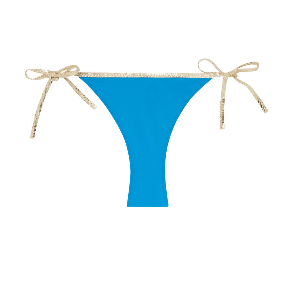 Parte de abajo de bikini braguita con laterales anudados - azul azul.