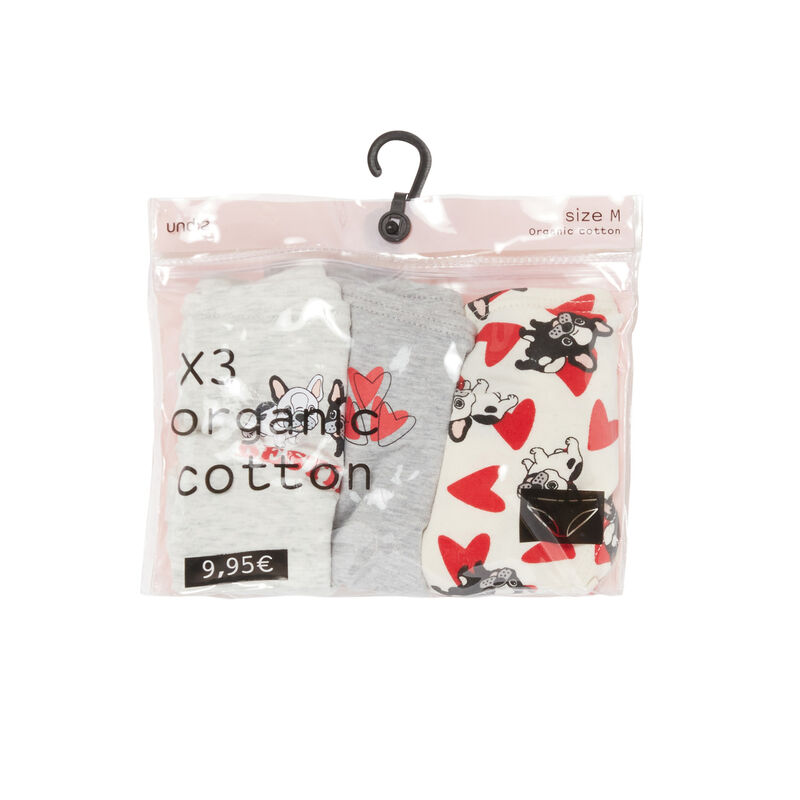 Juego de 3 braguitas estilo cutie - gris Juego de 3 braguitas estilo cutie - gris;