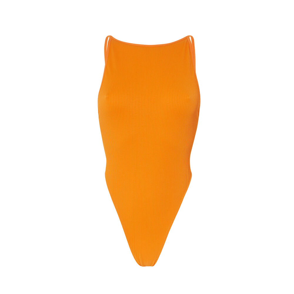 Body de talle alto con escote y espalda abierta - naranja naranja.