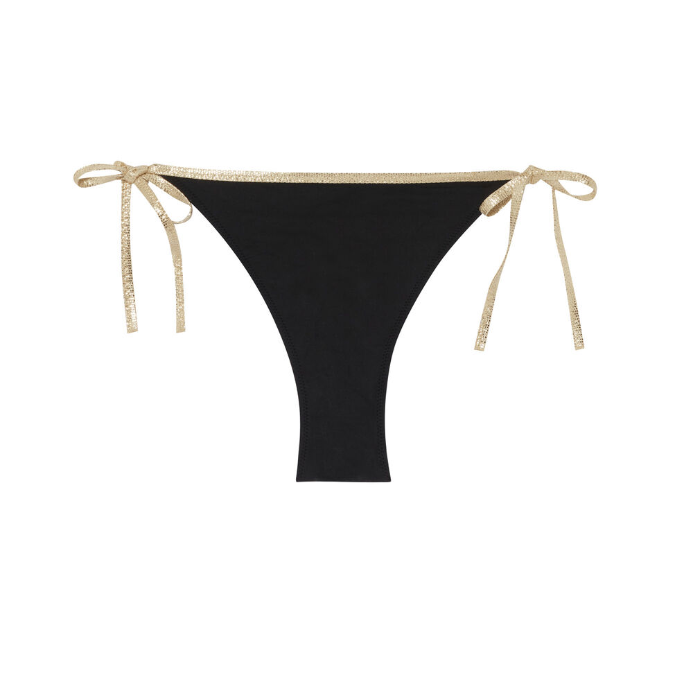 Parte de abajo de bikini braguita con laterales anudados - negro negro.