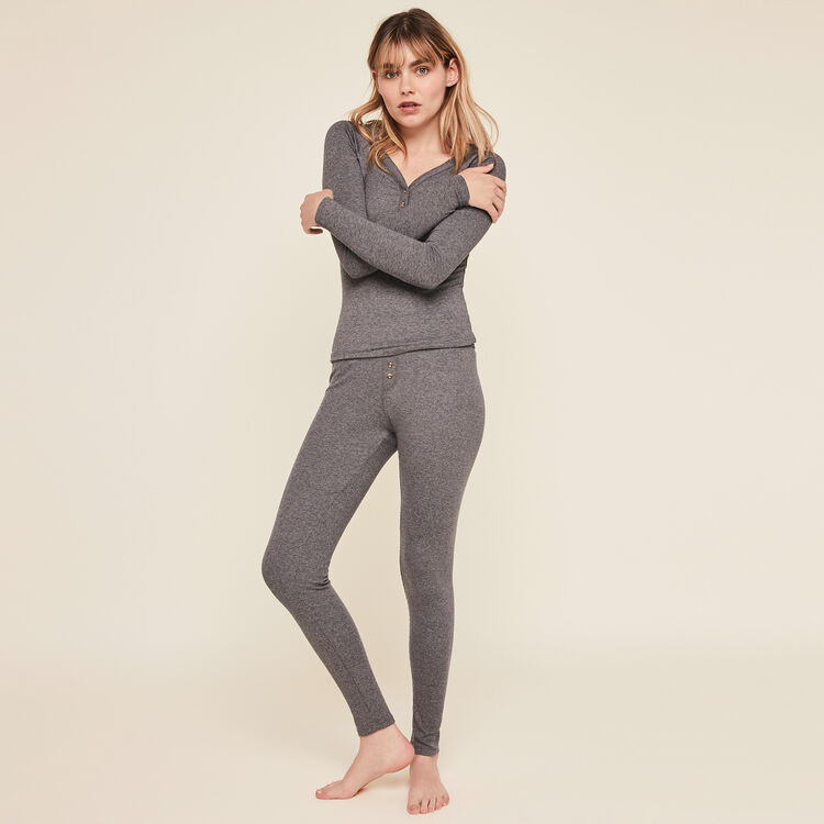 Leggings acanalados lisos minimimiz gris.