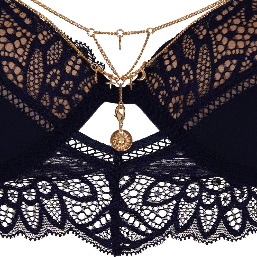 Sujetador corpiño push-up con joya - negro negro.