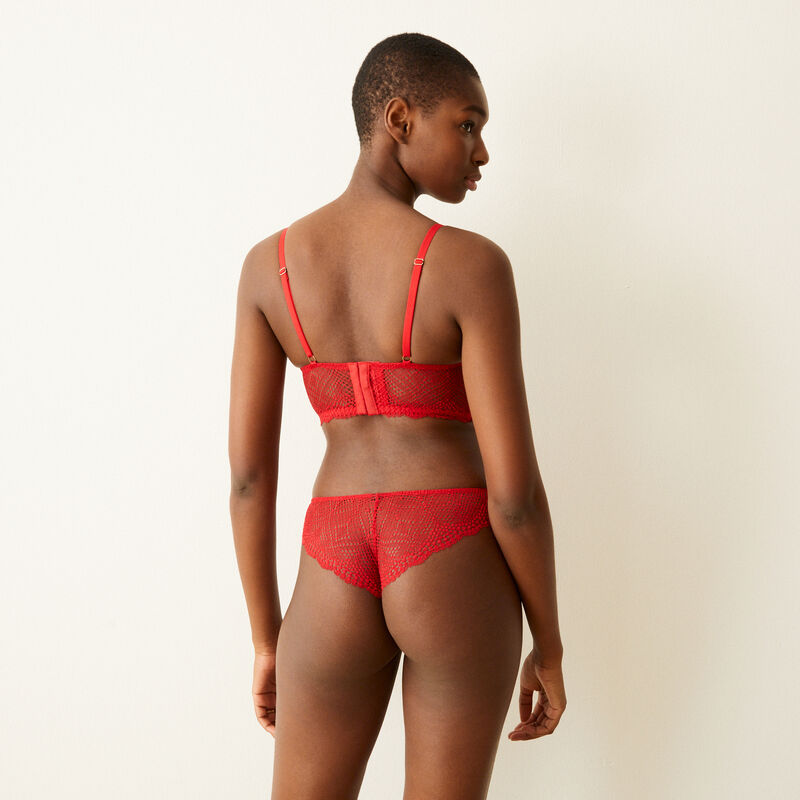 braguita brasileña de encaje calado - rojo braguita brasileña de encaje calado - rojo ;