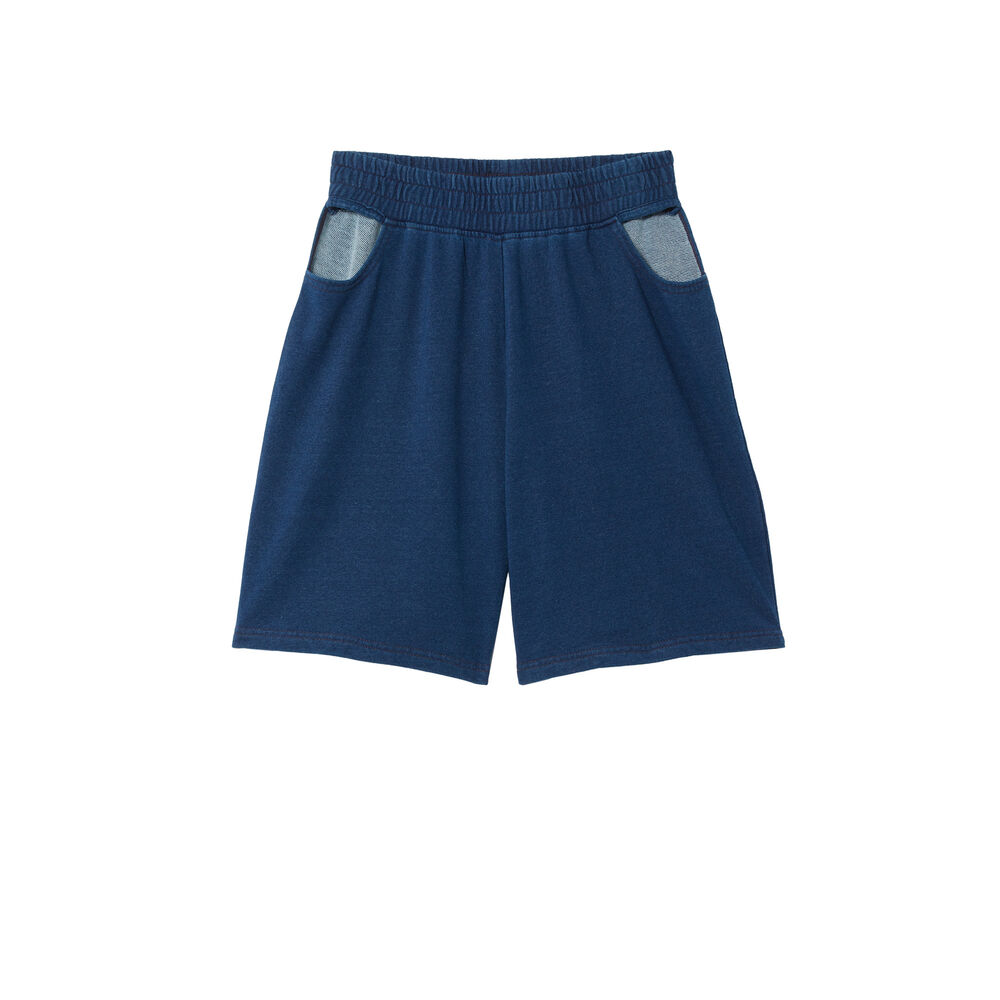 Pantalones cortos caderas caladas - azul azul.