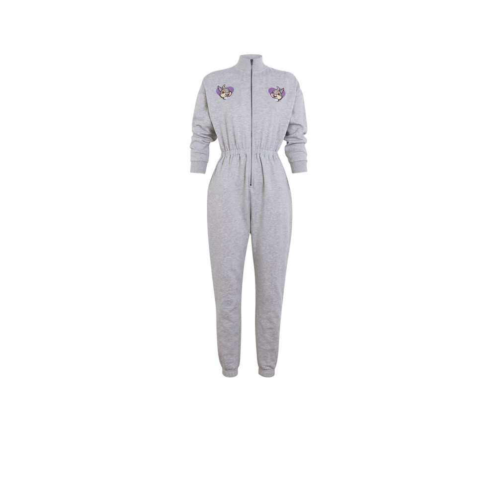 Mono de polar con estampado bunny - gris gris.