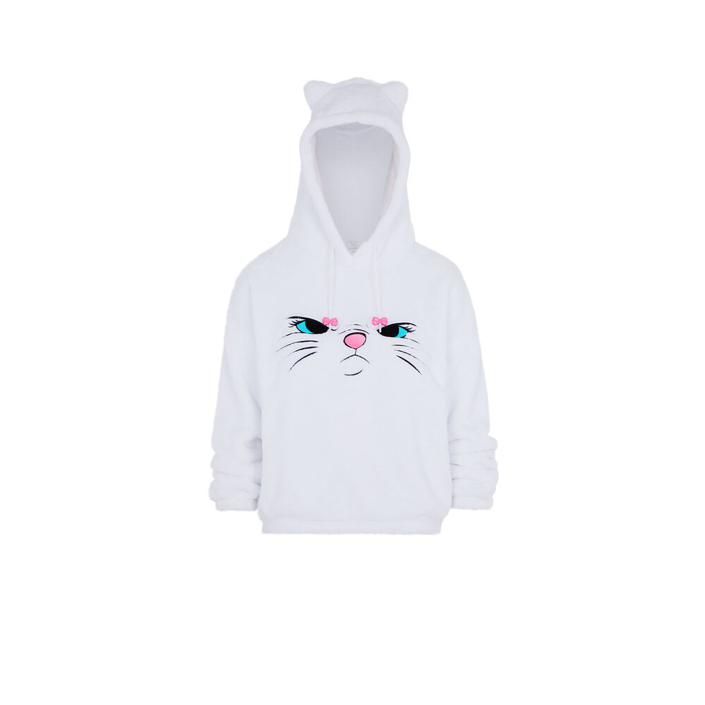 Sudadera de polar de los aristogatos - blanca blanco.