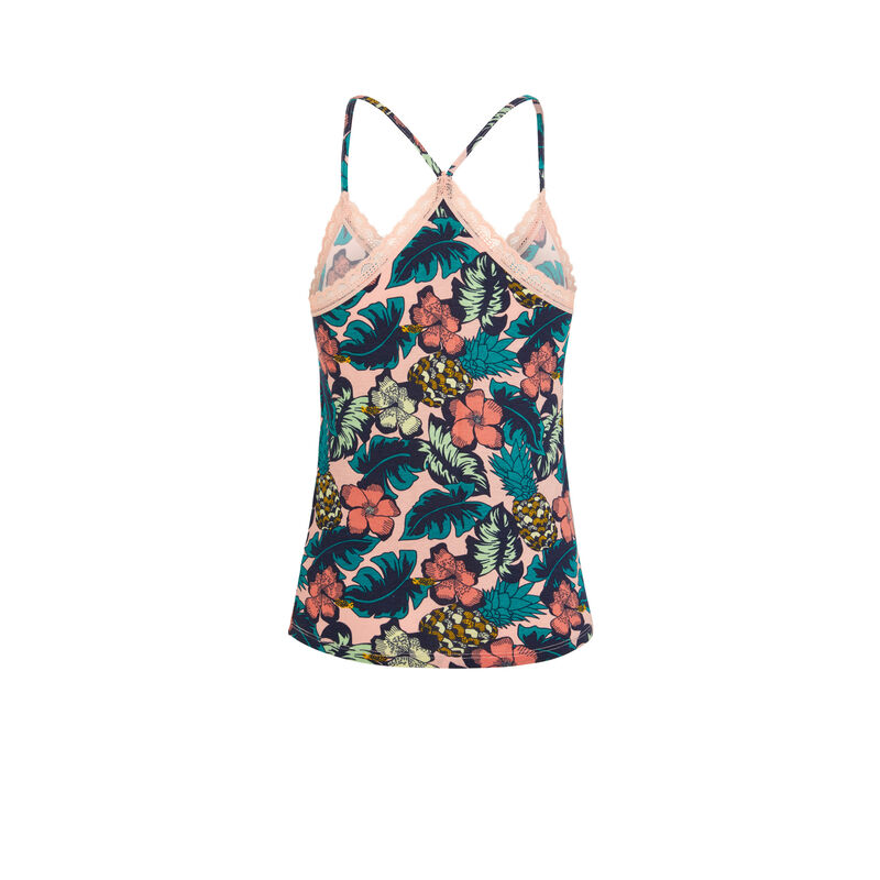 Top con estampado de flores - salmón Top con estampado de flores - salmón;