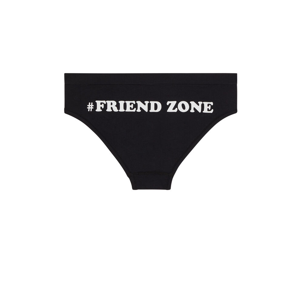 Braguita culotte reversible con mensaje reversibliz negro.