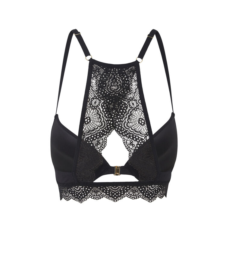 Sujetador push-up micro/encaje merveilliz negro.