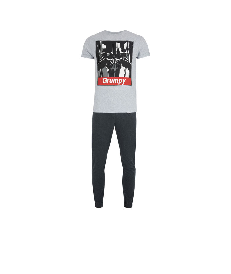 Conjunto de pijama top + pantalón licencia star wars engdarthbossiz gris.