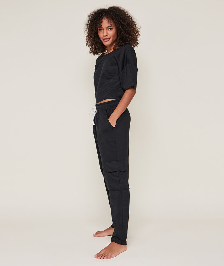 Pantalón liso de punto stitchjoggiz negro.