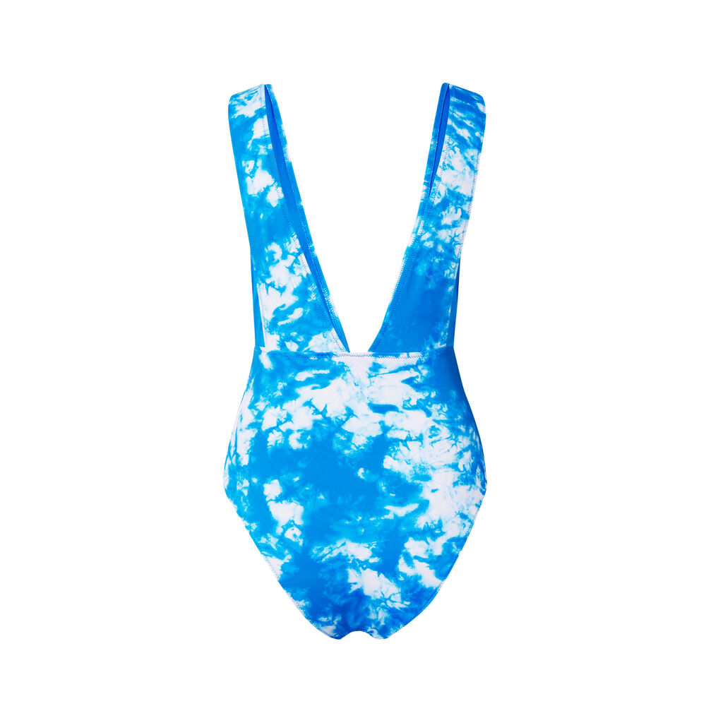 Bañador de una pieza con escote pronunciado - azul azul.