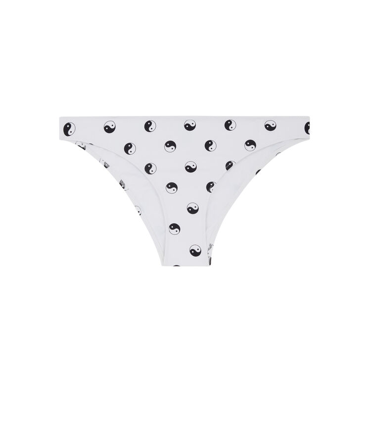 Parte de abajo de bañador blanco con forma de braguita yin y yang - blanco blanco.