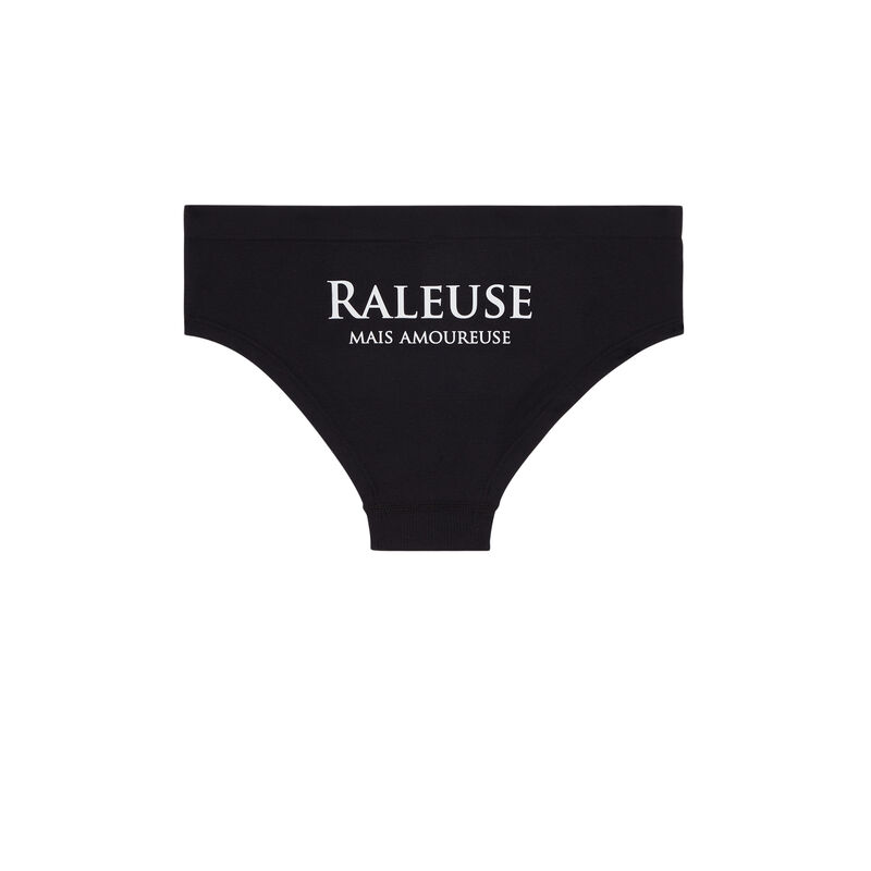 Culotte con mensaje ralcoeuriz negro.