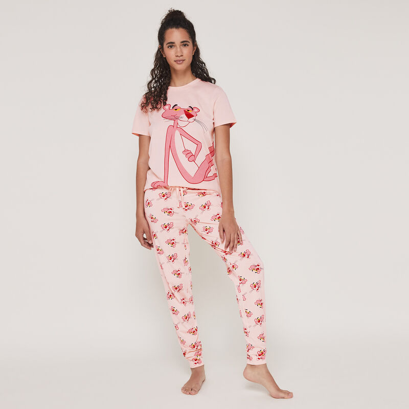 Conjunto de pijama top + pantalón estampado La Pantera Rosa pantheriz Conjunto de pijama top + pantalón estampado La Pantera Rosa pantheriz;