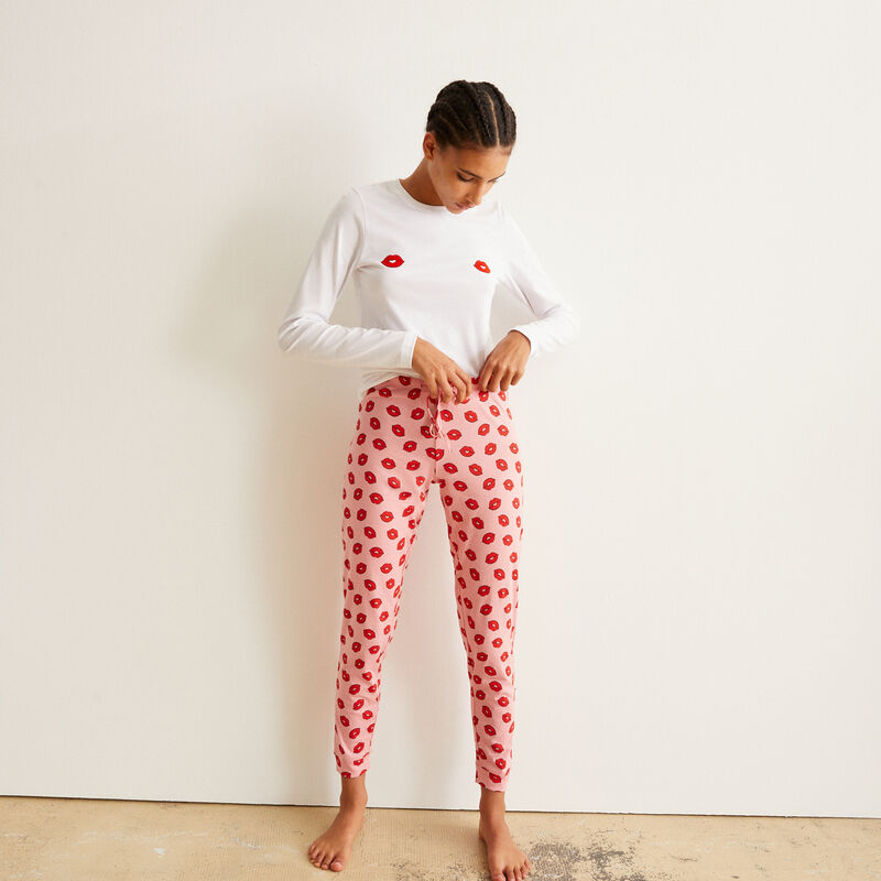 juego de pijama de manga larga baby besos - blanco juego de pijama de manga larga baby besos - blanco ;