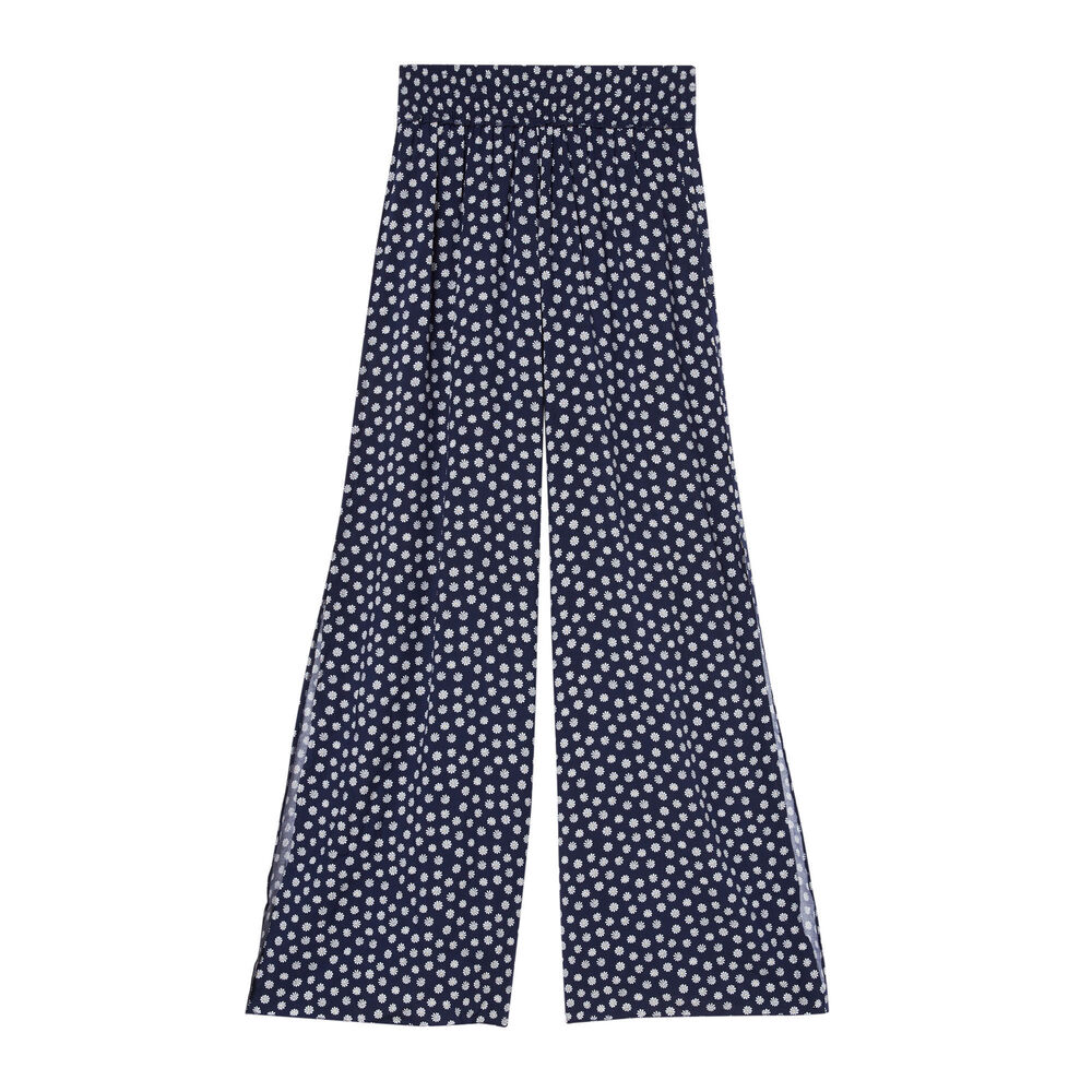Pantalón con estampado de margaritas - azul azul.