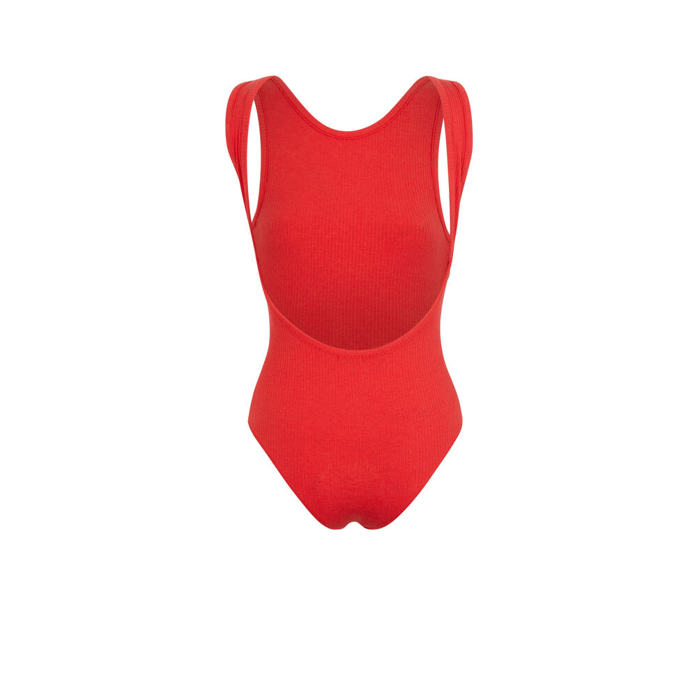 Body sin manga con la espalda abierta - rojo rojo.