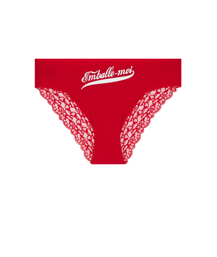 Braguita de micro con mensaje embalemoiz rojo.