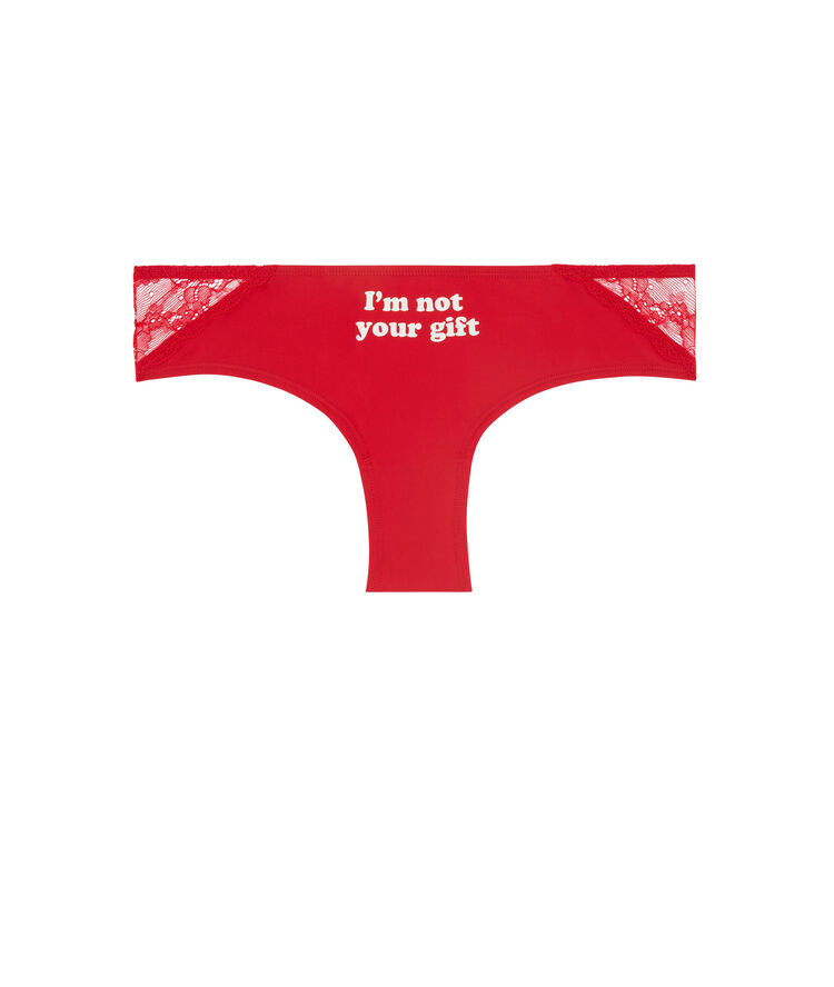 Culotte de satén con encaje de lazo engbeaucadidiz rojo.