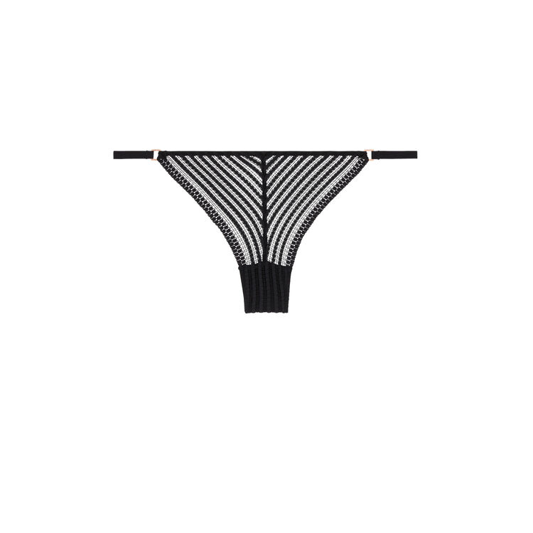 Tanga en dentelle cultiz noir.
