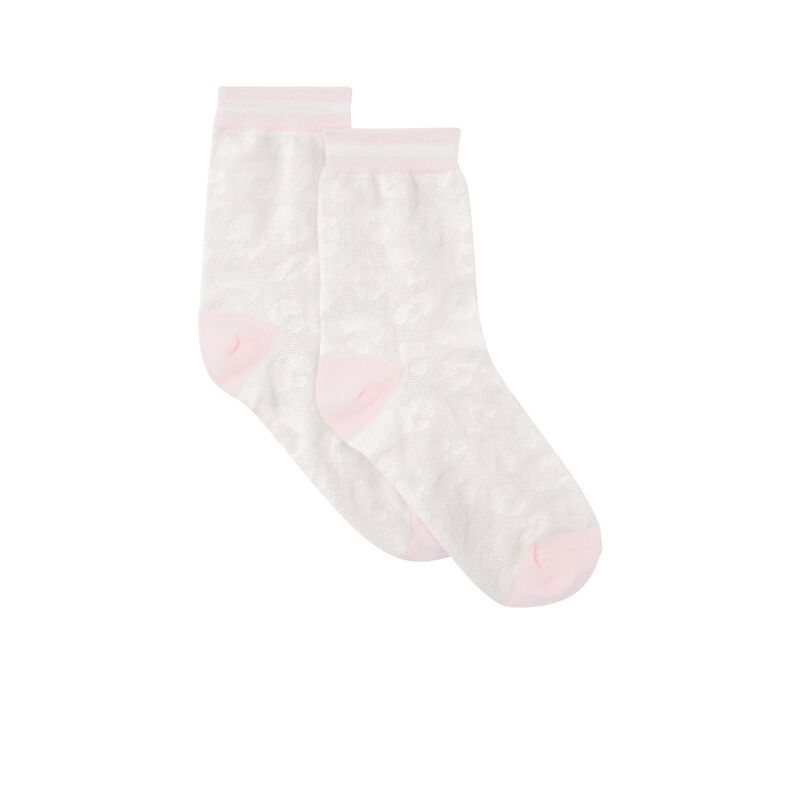 Calcetines jacquard de leopardo - blanco Calcetines jacquard de leopardo - blanco;