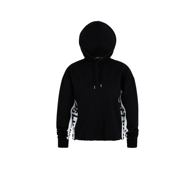 Sudadera con capucha y bandas laterales hellovibiz negro.