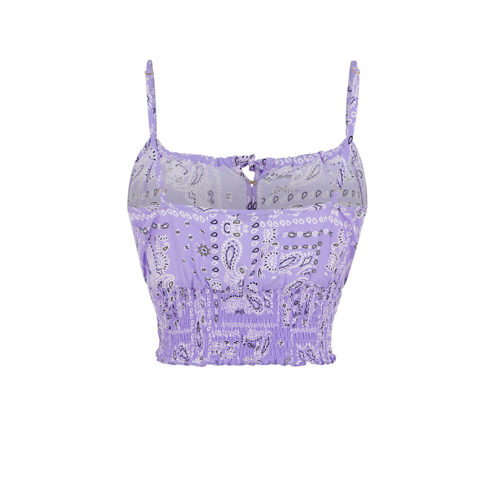 Top + goma del pelo con estampado de bandana - morado morado.