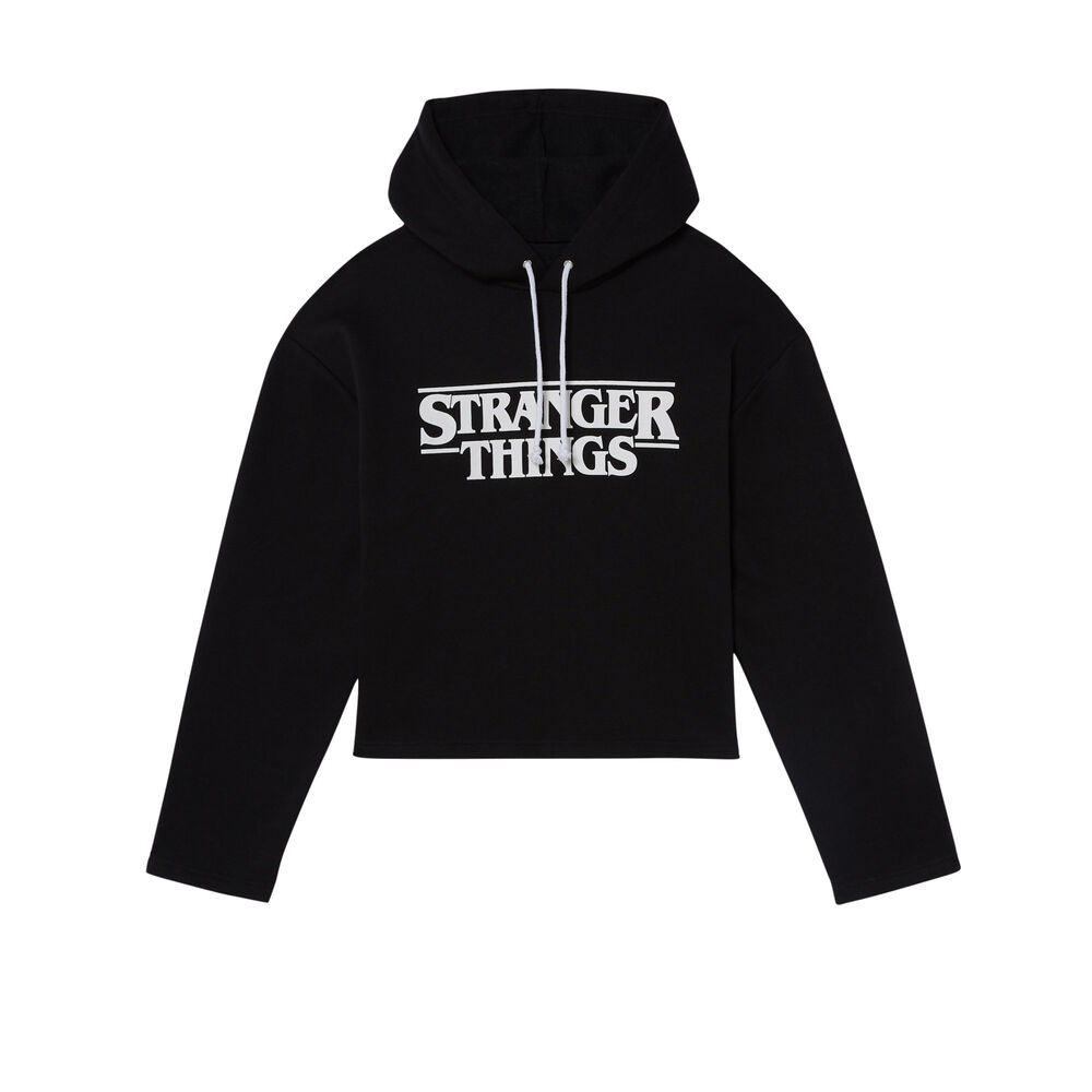 Sudadera estampada stranger things - negra negro.